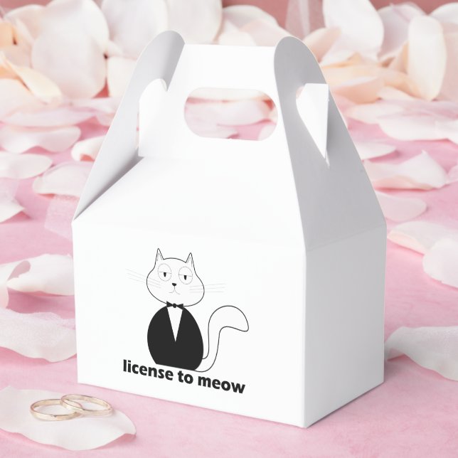 Caixa de presente - Cat, License to Meow Geschenkschachtel (Hochzeit)