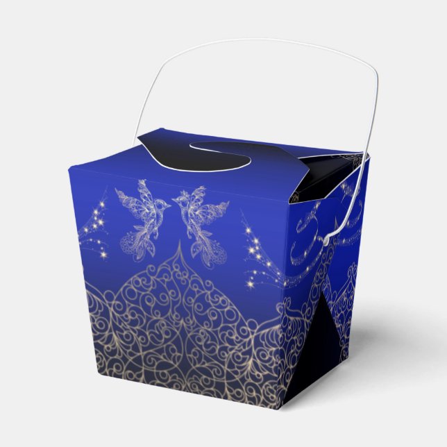 caja para regalo azul con decoración geschenkschachtel (Vorderseite)