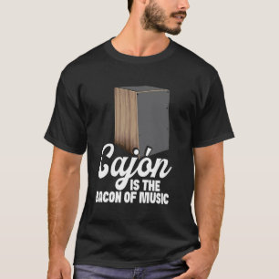 Cajón Jamming Drum Bacon des Musikers Peruanischer T-Shirt