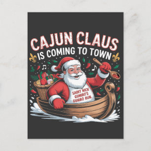 Cajun Clause kommt in die Stadt Weihnachts Krampus Einladungspostkarte