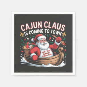 Cajun Clause kommt in die Stadt Weihnachts Krampus Serviette