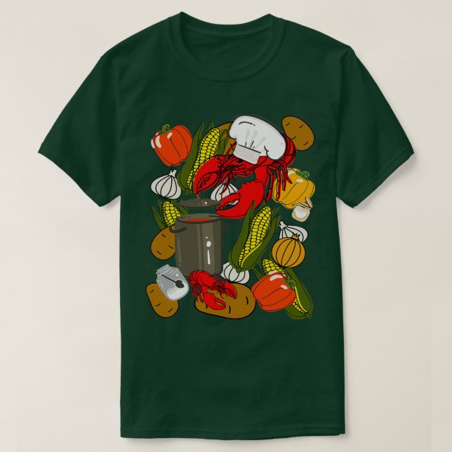 Cajun Cooking Crawfish Gumbo Louisiana T-Shirt (Design vorne)