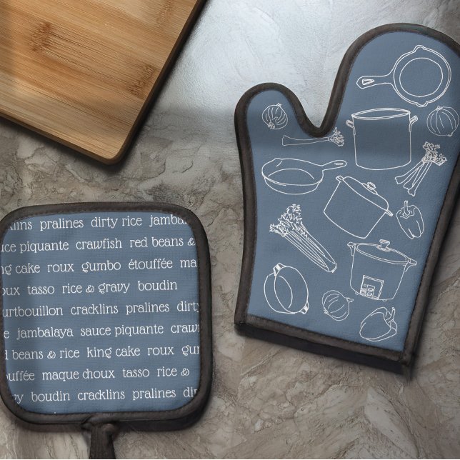 Cajun Cooking Essentials Oven Mitt und Pot Holders Ofenhandschuh & Topflappen-Set (Von Creator hochgeladen)