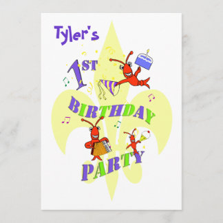 Cajun Crawfish 1. Geburtstag Party Einladung