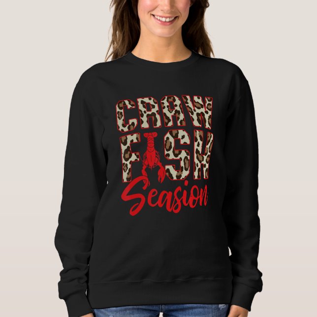 Cajun Crawfish Boil Party Crawfish Leopard Print M Sweatshirt (Vorderseite)