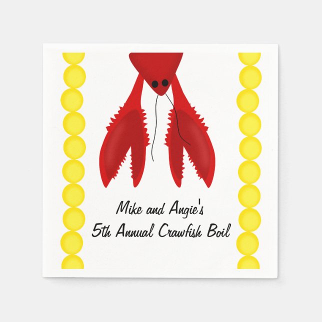 Cajun Crawfish Boil Party Napkins Serviette (Vorderseite)