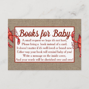 Cajun Crawfish & Imitats Burlap Book Request Begleitkarte