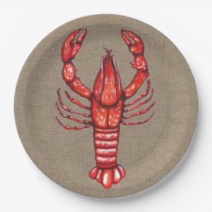Cajun Crawfish & Imitats Burlap Pappteller