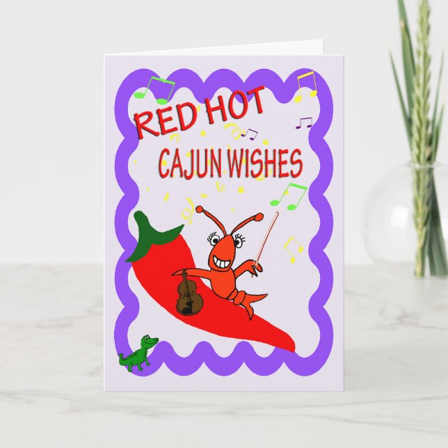 Cajun Crawfish Red Hot Happy Birthday Karte (Vorderseite)