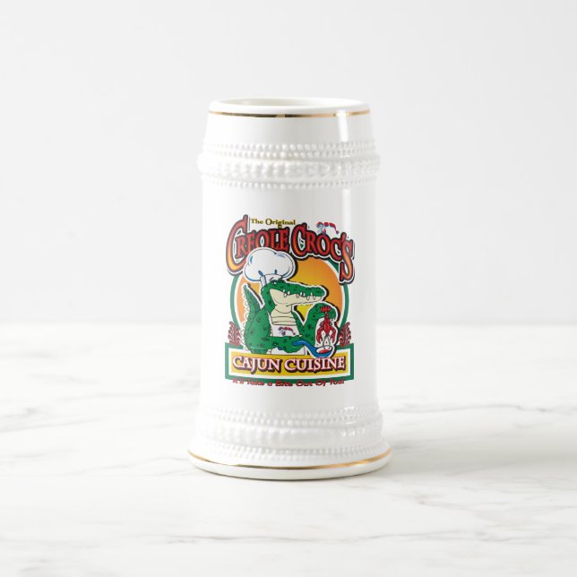 Cajun Creole Mardi Gras Crocodile Bierglas (Mittel)