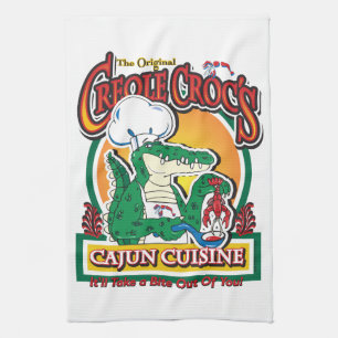Cajun Creole Mardi Gras Crocodile Geschirrtuch