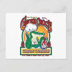 Cajun Creole Mardi Gras Crocodile Postkarte
