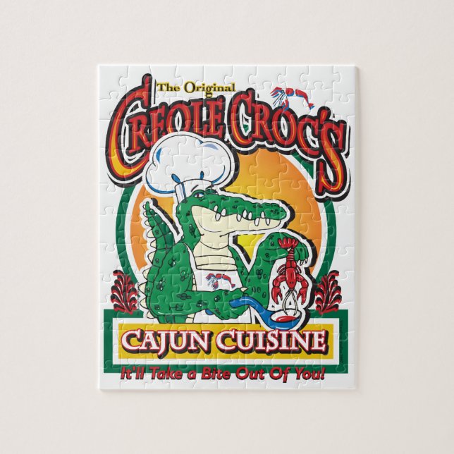 Cajun Creole Mardi Gras Crocodile Puzzle (Vertikal)