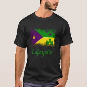 Cajun Flaggen-Karneval-Louisiana-Gewohnheits-Stadt T-Shirt