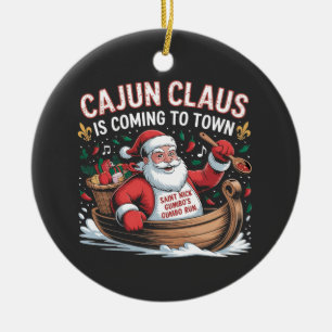 Cajun-Klausel kommt in die Stadt Weihnachts-Krampu Keramik Ornament