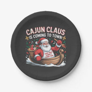 Cajun-Klausel kommt in die Stadt Weihnachts-Krampu Pappteller