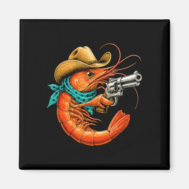 Cajun-Meeresfrüchte lustige Garnelen  Magnet (Vorne)