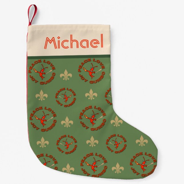 Cajun Panzerkrebs-Friedensfreude-Gumbo Kleiner Weihnachtsstrumpf (Vorderseite)