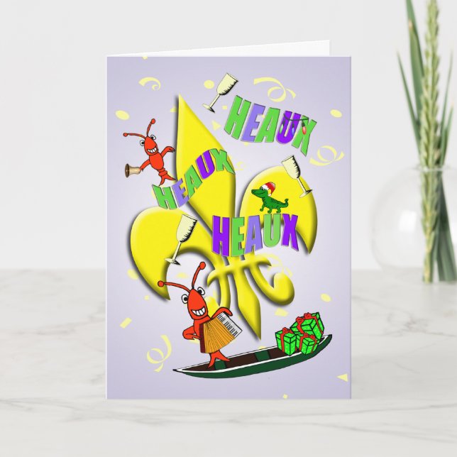 Cajun Panzerkrebs-Weihnachten Feiertagskarte (Vorderseite)