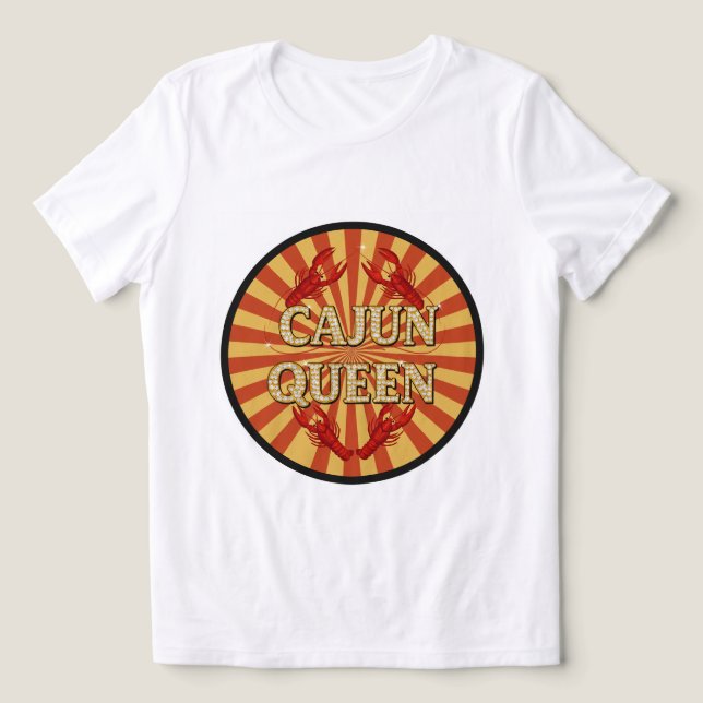 Cajun Queen Sparkling Crawfish T-Shirt! ✨ 👑 Tri-Blend Shirt (Design Vorderseite)