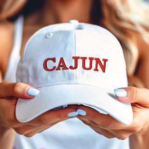 Cajun Red on White Bestickte Baseballkappe