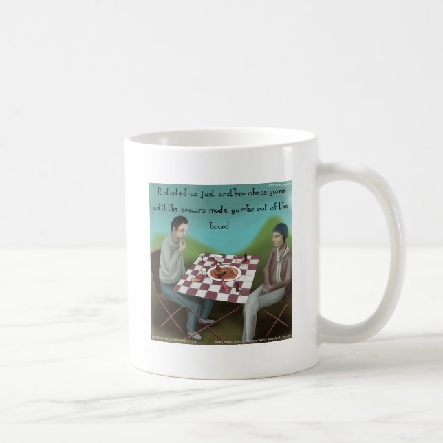Cajun-Schach Lustiger Cartoon Kaffeetasse (Rechts)