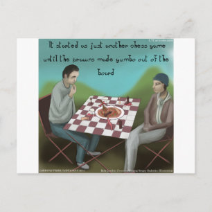 Cajun-Schach Lustiger Cartoon Postkarte