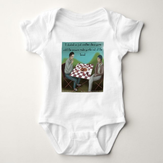 Cajun Schess Funny Cartoon Baby Strampler (Vorderseite)