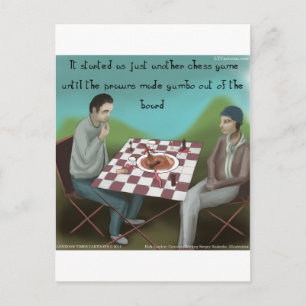 Cajun Schess Funny Cartoon Postkarte