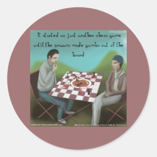 Cajun Schess Funny Cartoon Runder Aufkleber
