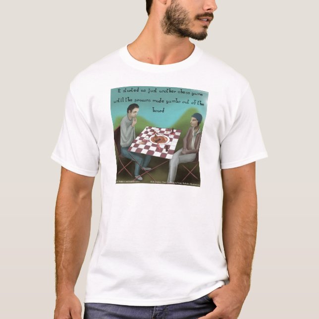 Cajun Schess Funny Cartoon T-Shirt (Vorderseite)
