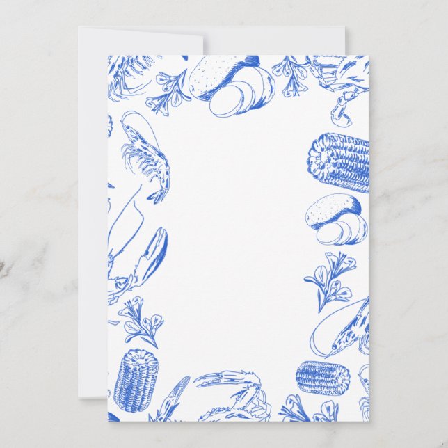 Cajun Seafood Boil - Southern Coastfood Art Einladung (Vorderseite)