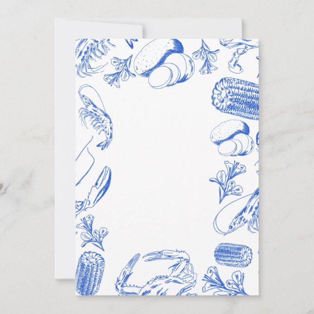 Cajun Seafood Boil - Southern Coastfood Art Einladung (Vorderseite)