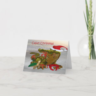 Cajun-Weihnachten am Bayou-Alligator und Freunde Karte