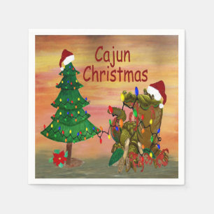 Cajun-Weihnachten auf dem Bayou-Partytücher Serviette