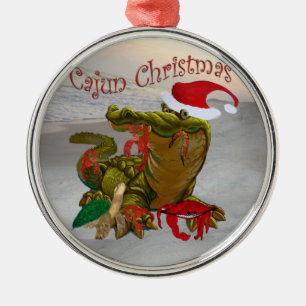 Cajun-Weihnachten Weihnachtsbaumschmuck Silbernes Ornament
