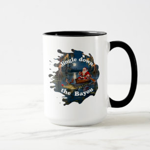 Cajun-Weihnachts-Santa-Alligator-Canoe-Tasse Tasse
