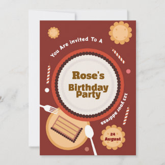 Cake and Sweets Birthday Invitation – Cupcake  Einladung