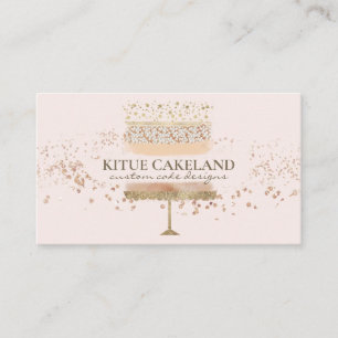 Cake Baker-Logo auf Rosafarbenem Hintergrund Visitenkarte