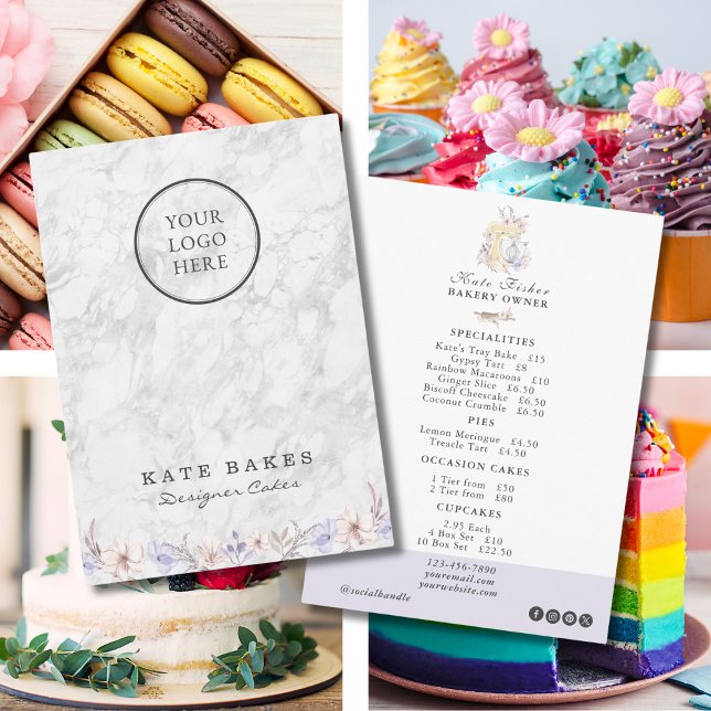 Cake Bakery Café Restaurant Marble Speisekarte Pre Menükarte (Von Creator hochgeladen)