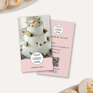 Cake Bakery Logo Foto Rosa Visitenkarte