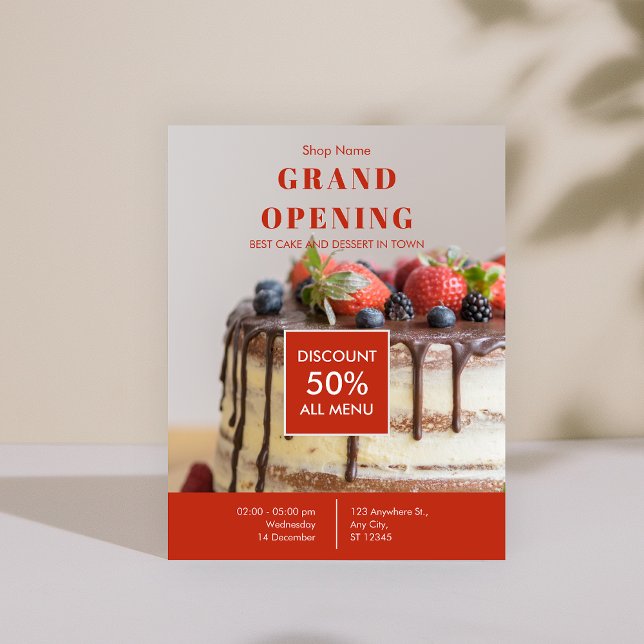 Cake Bakery Shop Business Grand Opening Flyer (Cake Bakery Shop Business Grand Opening Flyer)
