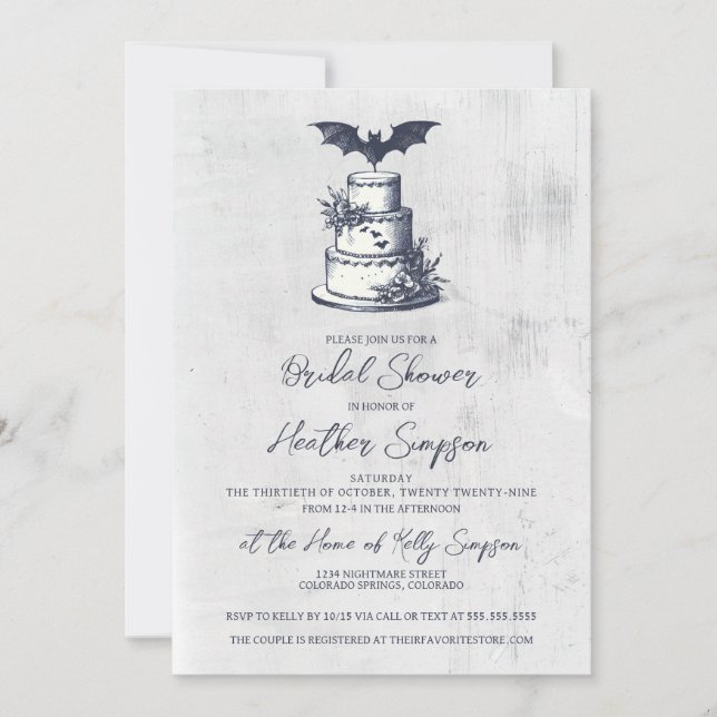 Cake Bat Brautparty Einladung (Vorderseite)