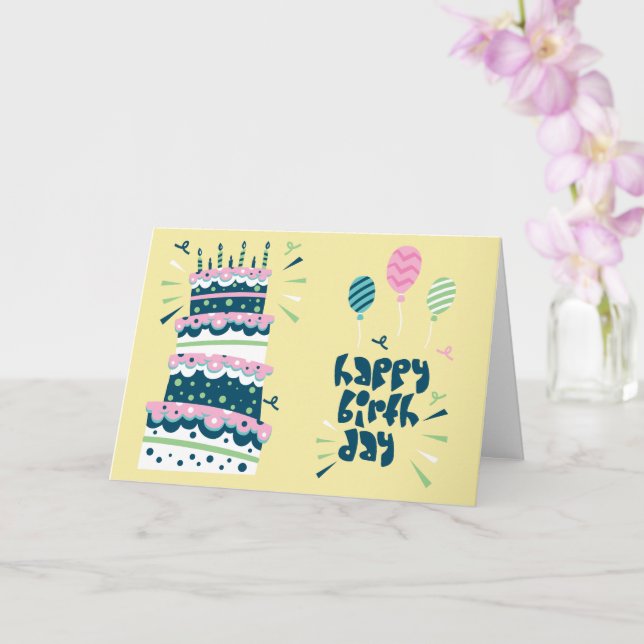 Cake Birthday Card Karte (Orchidee)
