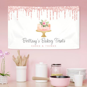 Cake Blush Pink Glitzer Tropfen Bäckerei Konditore Banner
