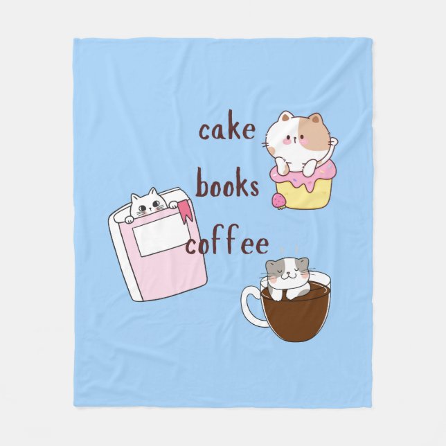 Cake Books Coffee Fleecedecke (Vorderseite)
