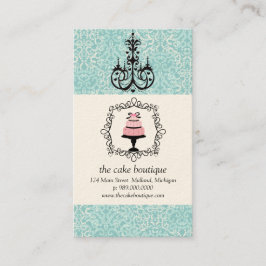 Cake Boutique Extravagant Aquamarin Damask Visiten Visitenkarte