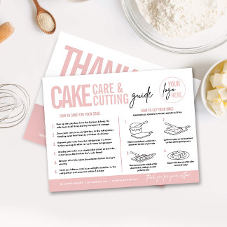 Cake Care & Cutting Guide v3, Cake Serving Guide Postkarte