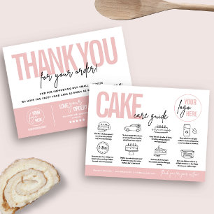 Cake Care Guide, V2 Cake Care Instructions Postkarte
