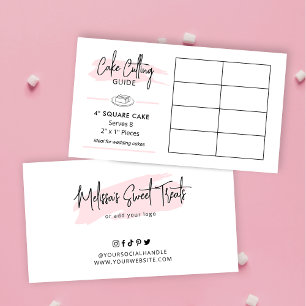 Cake Cutting Guide 4" Square Cake Portions Diagram Begleitkarte